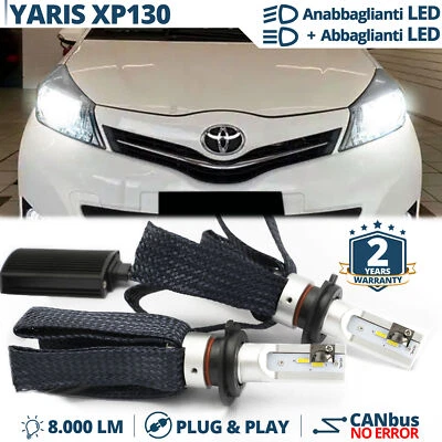 Kit LED H4 per TOYOTA YARIS XP130 2011-14 Luci Anabbaglianti +Abbaglianti 8000LM - Immagine 1 di 4