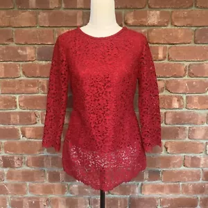 Boden Womens Jennifer Lace Top Red Workwear Elegant Size UK8 - Picture 1 of 10