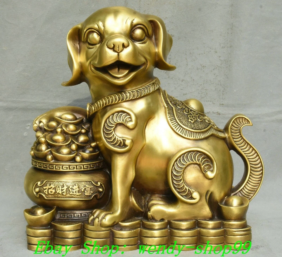 中国古董狗黄铜金雕像和雕像| eBay