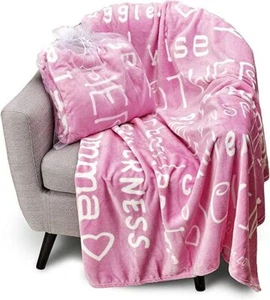 Blanket Mother Mom Plush Fleece Throw  Loving Caring Gift 5 colors Blankiegram - Picture 1 of 13