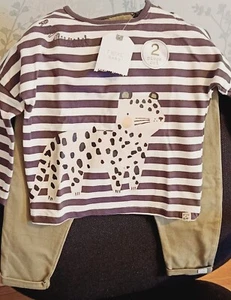 🤎🖤🤍2Pcs Kids Baby Boys Summer Suit.And Full Body Suit. - Picture 1 of 9