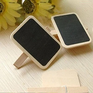 Mini Wooden Blackboard Clamps Note Chalkboard Clip Tag Message Paper Board 10Pcs - Picture 1 of 12