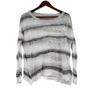 Eileen Fisher Color Neutro Mezcla Lino Jersey Punto Abierto Suéter Talla Mediana - Imagen 1 de 6