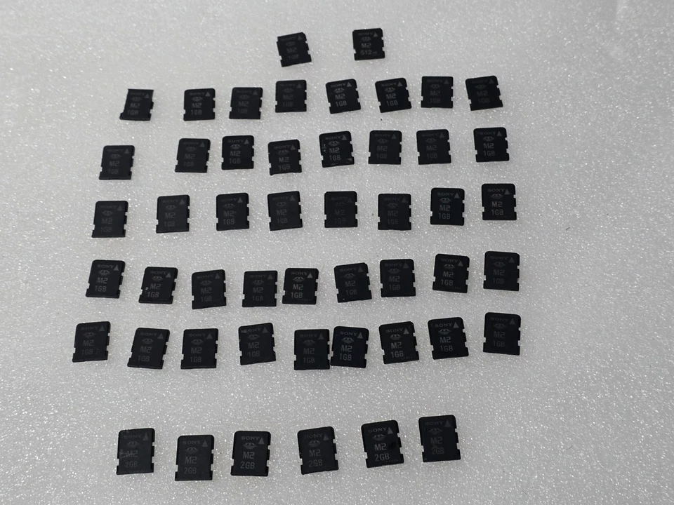 Lot of 48 Sony M2 Memory Stick Micro Cards 41 PCS 1GB, 6PSC 2GB &512MB  Untested - Image 1 of 4
