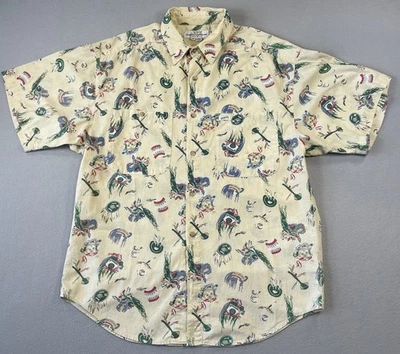 Camisa Guess By Georges Marciano Vintage Años 90 Estampado Vacacional Para Hombre Pequeña Hecha en EE. UU. Foto 1 de 4