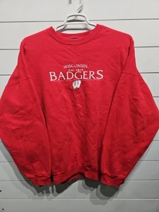 Vintage WISCONSIN BADGERS Football NCAA CREWNECK Sweatshirt Herren XXL Bucky MADISON  - Bild 1 von 5