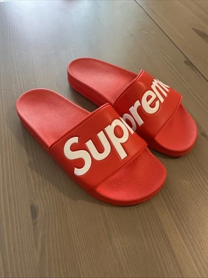 Sandalias Supreme Slides rojas auténticas talla 10 SS14 2014 primavera verano Foto 1 de 4