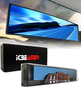 ICBEAMER 15.8 Flat Blue Tint Eliminates blind spot Interior Rearview Mirror M446 - Picture 1 of 8