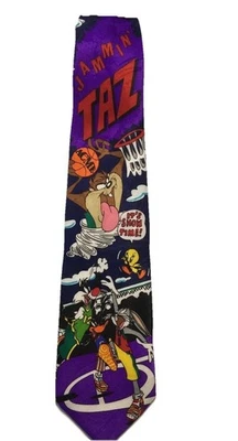 Corbata de colección Looney Tunes 1993 baloncesto jammin Taz Space Jam Bugs Bunny Foto 1 de 4