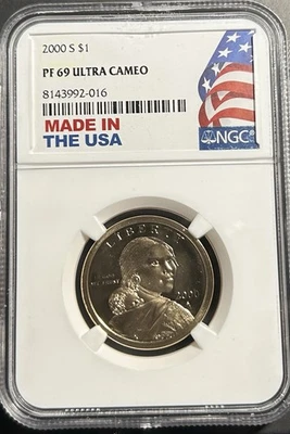:2000-S $1 SACAGAWEA NATIVE AMERICAN NGG PF 69 Ultra Camio - Image 1 of 3