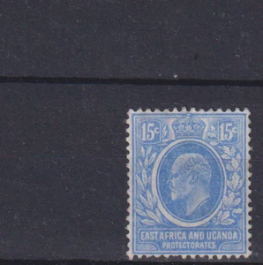 EAST AFRICA & UGANDA,  1907,  SG39 TY1  15c BRIGHT BLUE, MH     CV £32+ - Picture 1 of 1
