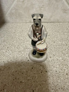 Country Companions Schnauzer Drummer Figurine Robert Harrop Designs England - Picture 1 of 9