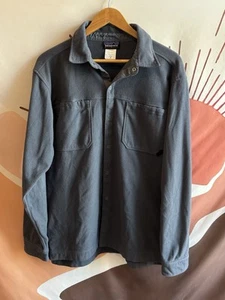 VTG Patagonia Synchilla Micro Fleece Shirt Shacket Mens Medium Gray Snap Rare - Picture 1 of 9