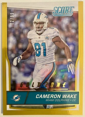2016 Score - Cameron Wake #177 Jumbo Gold Zone /99 - Image 1 of 2