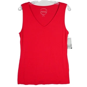 Canotta INC donna XL rossa tunica lunghezza spalline larghe elasticizzata morbida scollo a V - Foto 1 di 12
