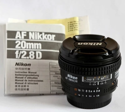 Nikon AF 20mm F2.8D Wide Angle Lens Boxed  (Exceptional Condition) - Image 1 of 4