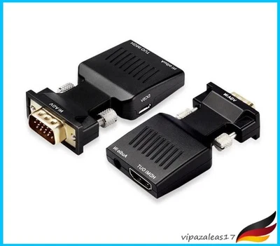 VGA TO HDMI Adapter HDTV 1080P 60Hz Konverter Audio & Videokabel für PC, Laptop - Bild 1 von 4