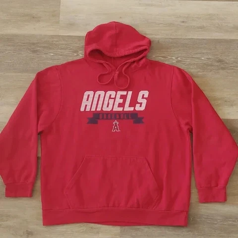 Stitches Anaheim Angels Pullover Hoodie Jacket Size XL Cover