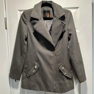 GUESS Women’s XS Grey Jacket/Coat With Gold Zippers - Picture 1 of 6