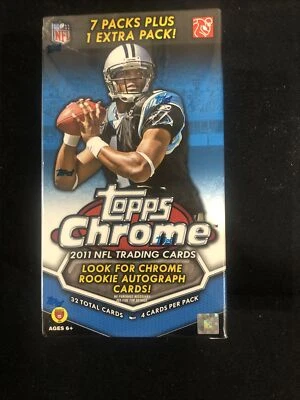 2011 Topps Chrome Football Factory Sealed Blaster Box Cam Newton Rookie Brady - Image 1 of 4