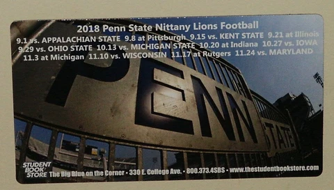 Penn State Nittany Lions 2018 Football Schedule Magnet Cover