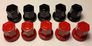 10 Closed Nut Battery Group 31 Stainless Steel Red/Black Powder Coated 3/8”-16  - Picture 1 of 4