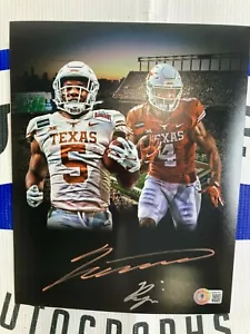Foto firmada de Bijan Robinson Jordan Whittington 8x10 UT Texas Longhorns BAJO CERTIFICADO DE AUTENTICIDAD - Imagen 1 de 4