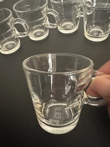 Nespresso Lot of 2 Espresso Glass Coffee Cups 2.7 oz Clear Glass Handles - Picture 1 of 3