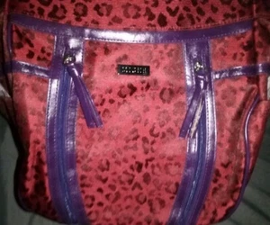 NWOT Miche Tina Demi Red & Purple Leopard Print Bag Shell - Picture 1 of 5