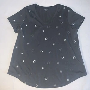 Old Navy Shirt Women's Gray/White Top Size L #1222 - Picture 1 of 7