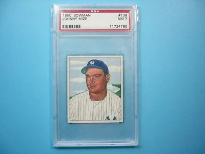 Tarjeta de béisbol 1950 Bowman MLB #139 Johnny Mize PSA 7 casi nueva ¡¡nueva nítida!! Bowman GL '50 Foto 1 de 4