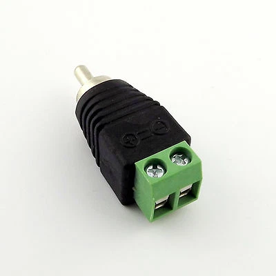 Phono RCA Male Plug TO AV Screw Terminal Connector for CCTV Camera Video Balun - Image 1 of 4