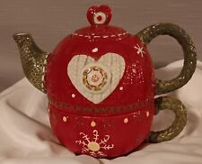Homespun by Lori Siebert Cracker Barrel Complete Set Snowflakes Tea Pot Set
