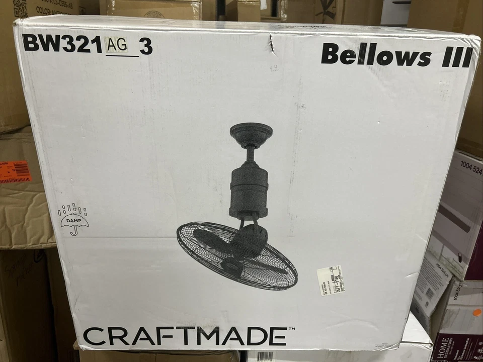 Craftmade BW321AG3, Bellows 17" Ceiling Fan with ‎Remote Control in Aged Bronze - Image 1 of 1
