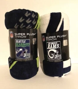 NFL 40 Yard Dash Soft Micro Raschel Super Plush Throw Blanket 46" X 60" - Picture 1 of 11