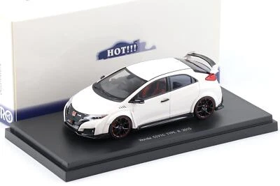 1:43 Ebbro Honda Civic Type R 2015 Giapponese License Plate Campionato Bianco - Immagine 1 di 3