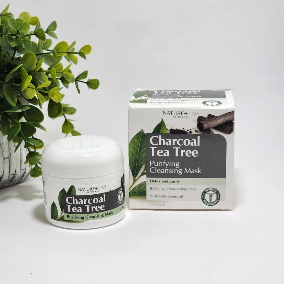 Máscara limpiadora purificadora Nature + Lab Clinicals carbón árbol de té desintoxicación 2 fl oz Foto 1 de 4