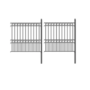ALEKO Yard Garden DIY Steel 5.5' X 5' Fence Kit of 2 Black Panels Paris Style - Picture 1 of 6