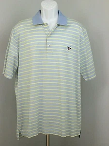Polo de golf Bobby Jones para hombre talla XL pecho 48 rayas azules y amarillas 213-23121 - Imagen 1 de 8