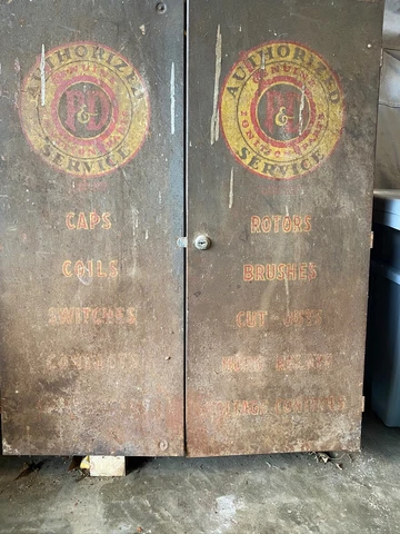 Vintage Auto Parts Cabinet Cover