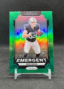 2024 Prizm Brock Bowers Emergent RC Green #8 Vegas Raiders - Picture 1 of 2