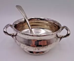 ESSEX Silver Co Sugar Jelly Bowl E125 and Sheffield England Silver Plated Spoon - Picture 1 of 9