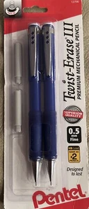 2 in pk PENTEL Twist-Erase III Mechanical Pencils 0.5 mm FINE POINT .5mm - Picture 1 of 1