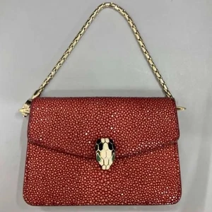 BVLGARI Serpenti Forever Chain Bag leather Chain Red Handbag Good Condition - Picture 1 of 24