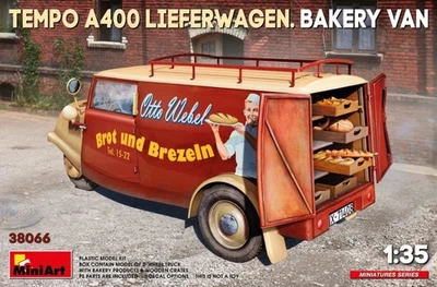 KIT MODELLINO FURGONE MINIART TEMPO A400 LIEFERWAGEN BAKERY VAN SCALA 1:35 - Immagine 1 di 4