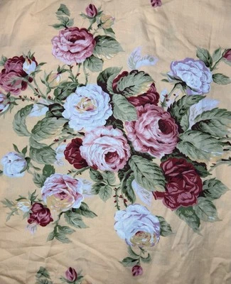 De Colección Ralph Lauren KATHLEEN KING Sábana Plana Casa Floral Rosa Amarillo SATÉN Raro Foto 1 de 4