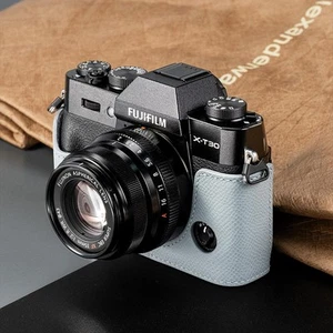 Real Leather Camera Bag Case Cover For Fuji XT5 X-T5 X-T30II XT30II XS20 X-S20 - Picture 1 of 36