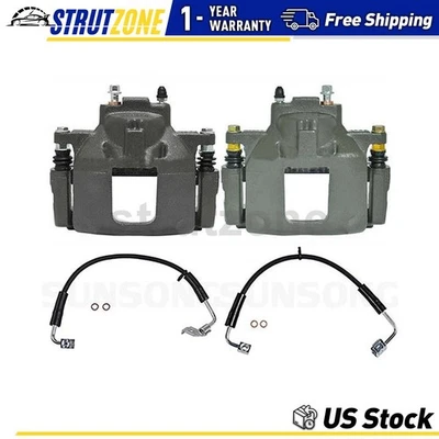 Front Brake Calipers & Brake Hydraulic Hose Fits 2008 2009 2010 Jeep Wrangler_ - Image 1 of 4