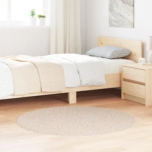 Flauschiger Teppich mit latexbeschichtetem Rücken Creme ø120 cm Teppich Wohnzim - Zdjęcie 1 z 8
