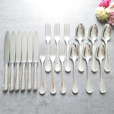 Christofle Malmaison Silverplate 18pcs Standard Knife Fork Spoon Excellent - Image 1 of 4